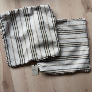 set of 2 West Elm pillow cases 20x20 neutral tone pattern